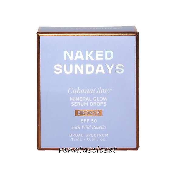 Naked Sundays CabanaGlow SPF 50 Mineral Glow Serum Drops - Bronze NWT/NIB - Picture 2 of 8